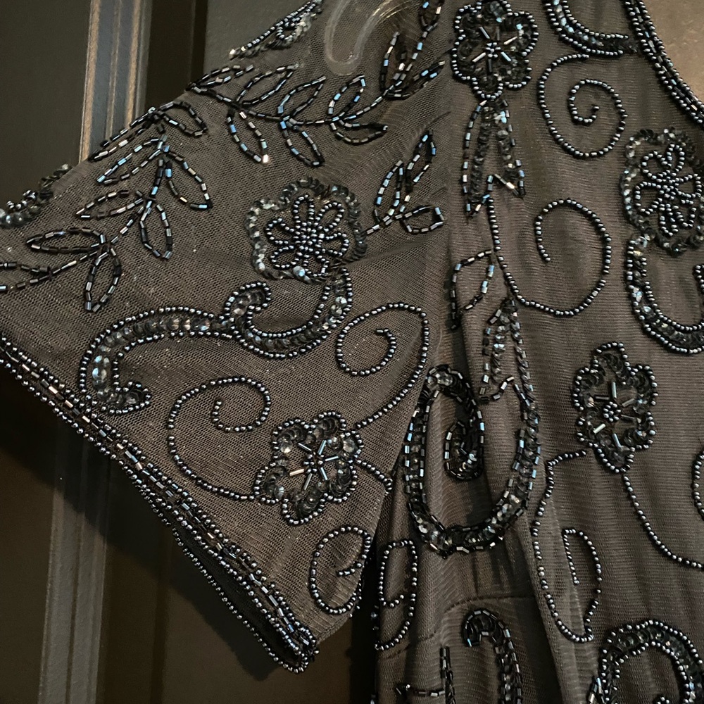 Heavily beaded gown. Brand is BHLDN. - Picture 5 of 7